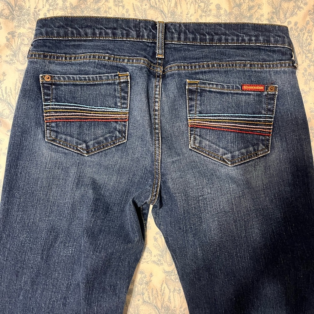 Vintage Roxy Dark Blue Jeans with Contrast Stitching